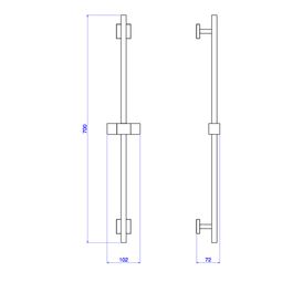 Barra Deslizante Deca Quadrada Cromado