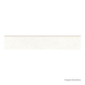 Porcelanato - Rodapé Limestone Classico Hd Acetinado White - 11cmx60cm Bold