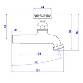 Torneira para Jardim e Tanque com Rosca para Mangueira Cromado