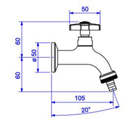 Torneira Deca para Jardim e Tanque com Adaptador de Mangueira Standard Cromado