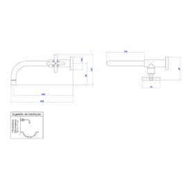 Torneira Deca de Parede para Lavatório Duna Clássica Black Matte