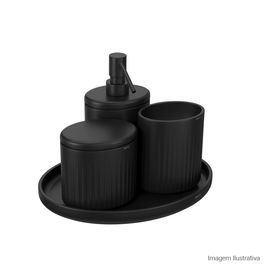 Porta Algodão Oval Deca Senses - Preto