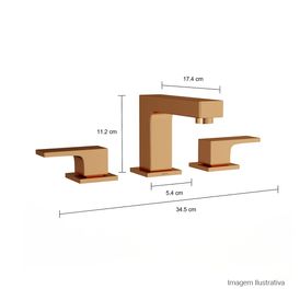 Misturador de Mesa Bica Baixa para Lavatório Unic Red Gold