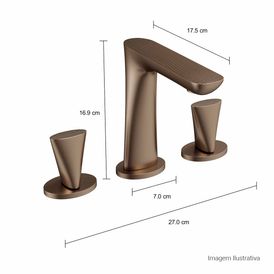 Misturador de Mesa com Textura Bica Alta para Lavatório Dk Corten