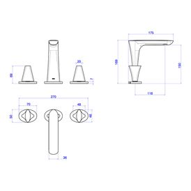 Misturador de Mesa com Textura Bica Alta para Lavatório Dk Corten