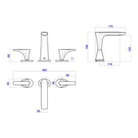 Misturador de Mesa com Textura Bica Alta para Lavatório Lk Corten