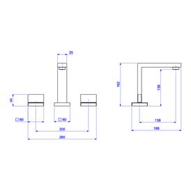 Misturador de Mesa Bica Alta para Lavatório Corten