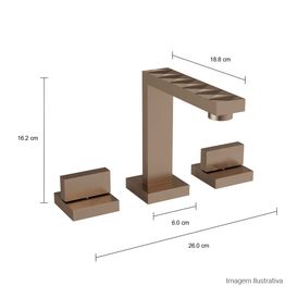 Misturador de Mesa com Textura Bica Alta para Lavatório Dream Corten