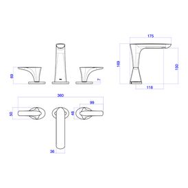 Misturador de Mesa Bica Alta para Lavatório Lk Red Gold