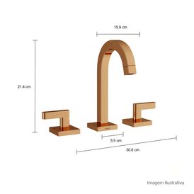 Misturador de Mesa Bica Alta para Lavatório Soul Red Gold