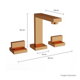 Misturador de Mesa Bica Alta para Lavatório Dream Red Gold