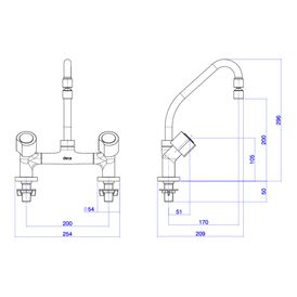 Misturador de Mesa para Cozinha Targa Cromado