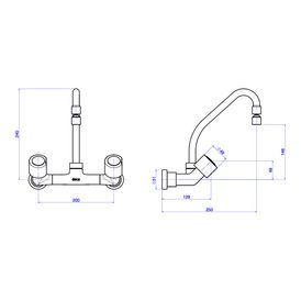 Misturador de Parede para Cozinha Targa Cromado