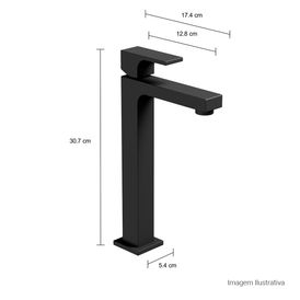 Misturador Monocomando com Textura Bica Alta para Lavatório Unic Black Matte