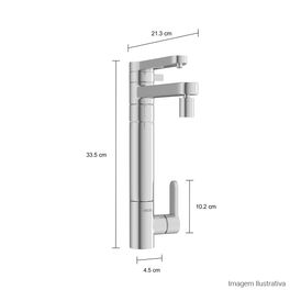 Misturador Monocomando de Mesa com Filtro para Cozinha Twin Cromado