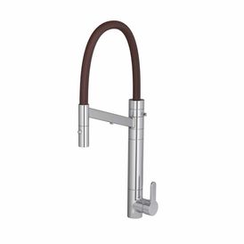 Misturador Monocomando de Mesa com Filtro para Cozinha Twin Colore Cromado e Marrom