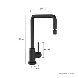 Misturador Monocomando de Mesa para Cozinha Black Matte