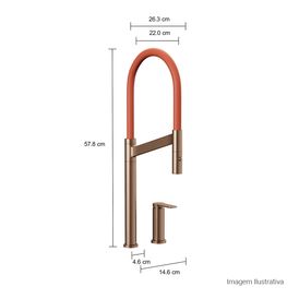 Misturador Monocomando de Mesa para Cozinha Deca Colore Corten e Terracota