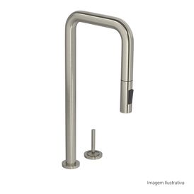 Monocomando Cozinha de Mesa Deca You Wave Bica Alta Reta e Acionamento Flat Deca You Inox