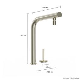 Monocomando Cozinha de Mesa Deca You Wave Bica Alta Click e Acionamento Joystick Deca You Inox