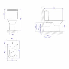 Bacia para Caixa Acoplada Deca com Saída Horizontal Curta Level Branco