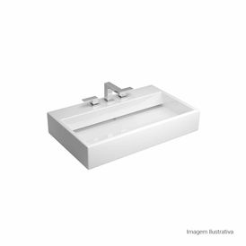 Cuba de Apoio Deca com Mesa e Válvula Oculta Retangular Branco