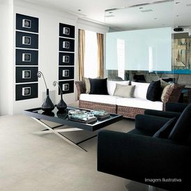 Porcelanato - Rodapé Loft Polido Soft Gray - 15cmx90cm Ret