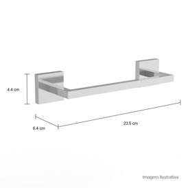 Porta Toalha Barra 20 Cm Clean Cromado