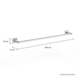 Porta Toalha Barra Quadratta Cromado