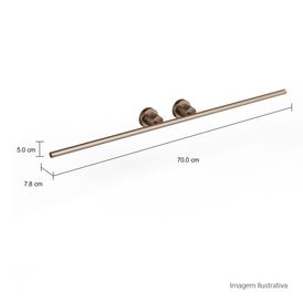 Porta Toalha com Barra Dupla Acessórios Slim Corten