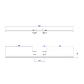 Porta Toalha com Barra Dupla Gold Matte