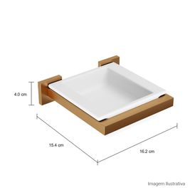 Saboneteira em Louça Quadratta Gold Matte