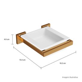 Saboneteira em Louça Quadratta Red Gold