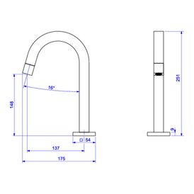 Torneira de Mesa Bica Baixa para Lavatório Tube Corten