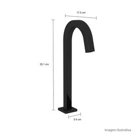 Torneira de Mesa Bica Alta para Lavatório Tube Black Noir