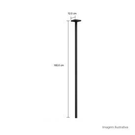 Torneira de Teto Tube Black Matte