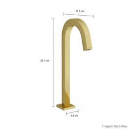 Torneira de Mesa Bica Alta para Lavatório Tube Gold