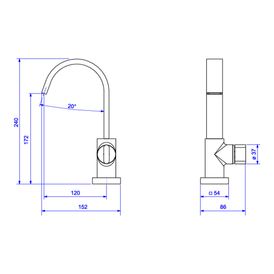 Torneira de Mesa Bica Alta para Lavatório Polo Red Gold