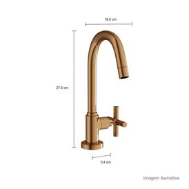 Torneira de Mesa Bica Alta para Lavatório Duna Clássica Red Gold