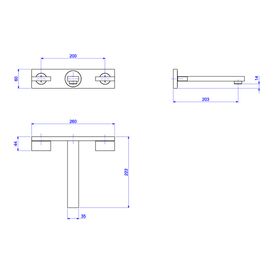 Misturador de Parede com Textura para Lavatório Dream Corten