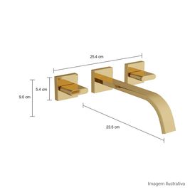 Misturador de Parede para Lavatório Polo Gold