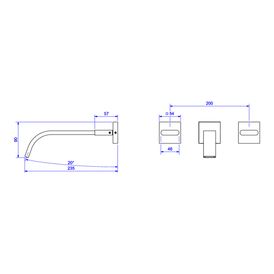 Misturador de Parede para Lavatório Polo Gold